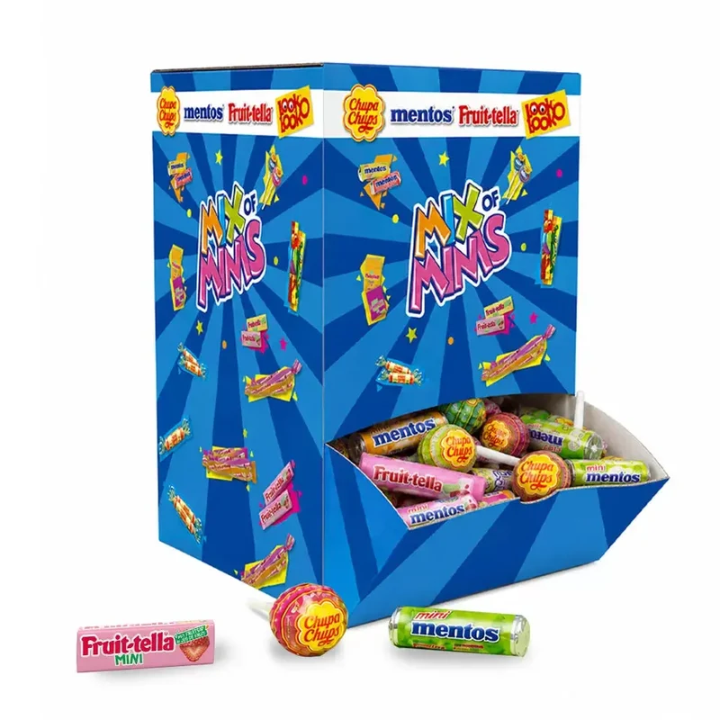 Mix of Minis snackbox - snoep uitdeelzakjes - Fruit-Tella, Mentos, Look-o-Look, Chupa Chups - 1230g