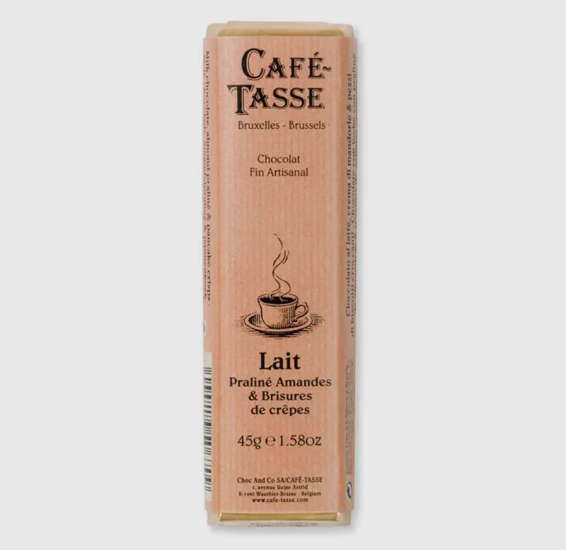 Melkchocolade Reep met Amandelpraliné & Pannenkoekkrokantjes – 45gr
