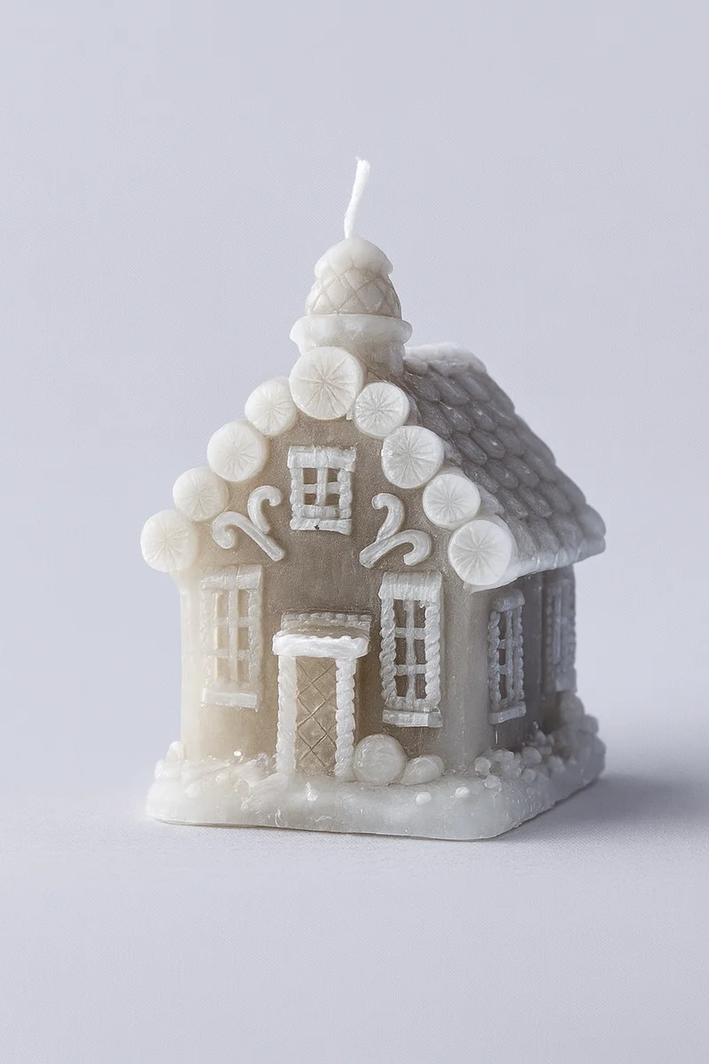 Gingerbread House Kerstkaars – Sfeervolle Kerst Decoratie