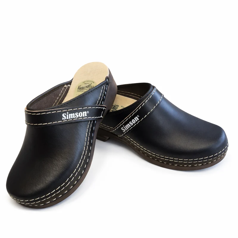 Black Clogs, Genuine Leather