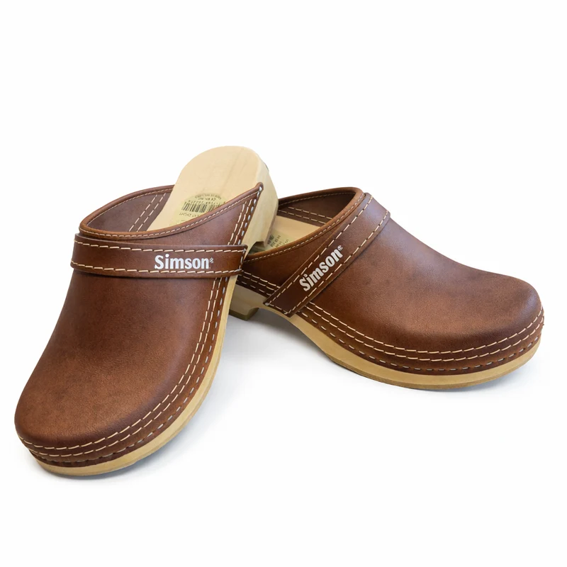 Brown Clogs, Genuine Leather
