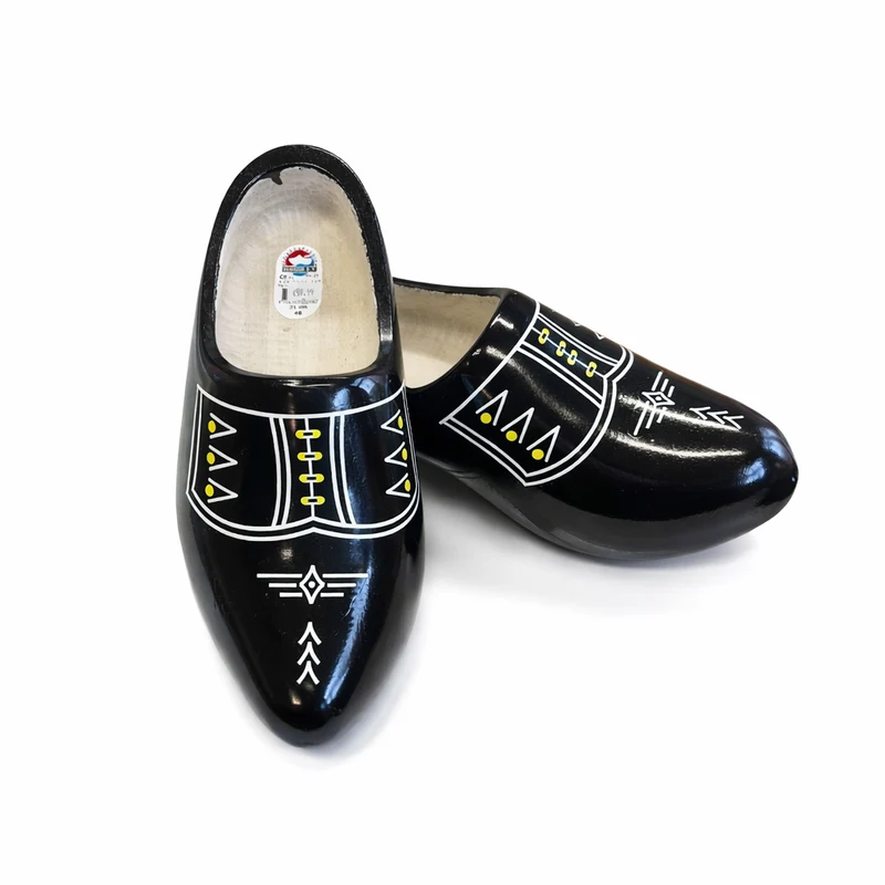 Black Wooden Shoes Traditional Design