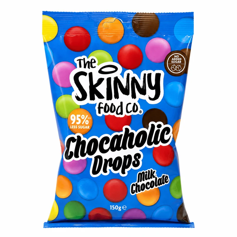 Skinny Chocaholic Drops deelzak - 95% minder suiker - 150 g