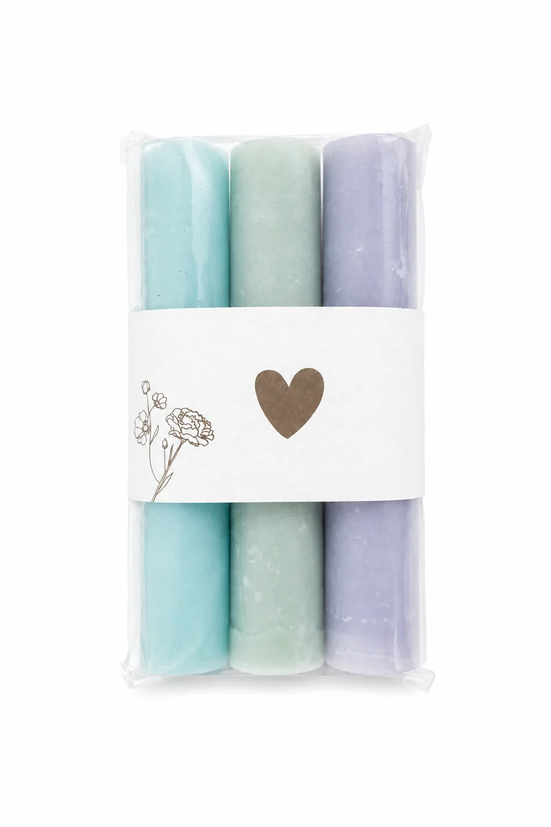 Set van 3 Mini Dinerkaarsen Pastel | Cadeaukaarsen | The Prezzent