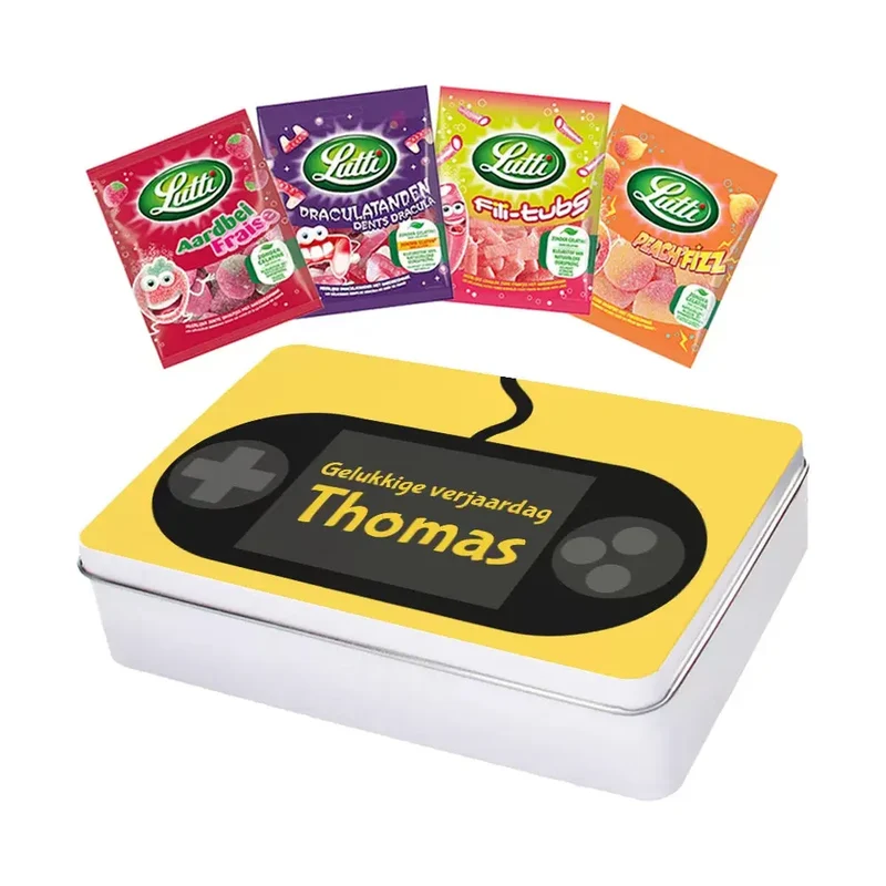 Lutti Best of Candy snoepmix - volledig gepersonaliseerd cadeau - medium tinnen blik - 320g