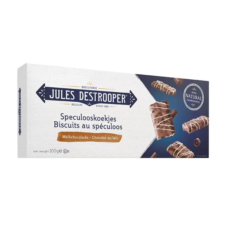 Jules Destrooper Speculooskoekjes met melkchocolade - 100g