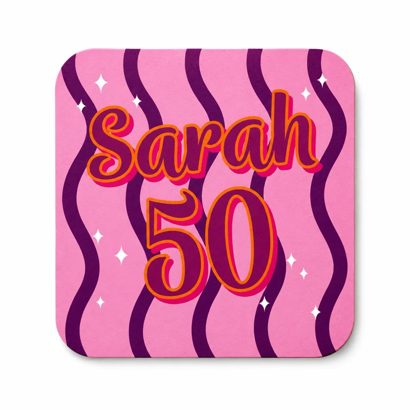 Sarah 50 Onderzetter – 50e Verjaardag Cadeau voor Vrouw