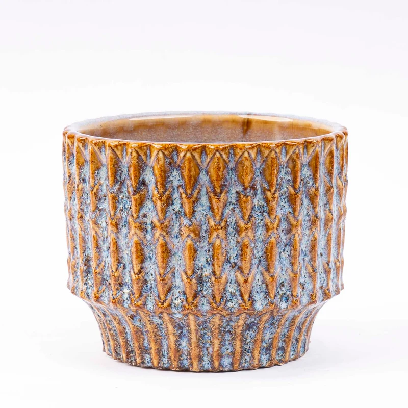 Pot Echo Rustic blauw/bruin