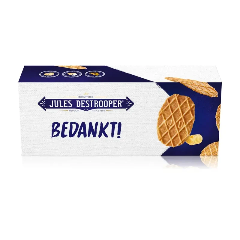 Jules Destrooper Natuurboterwafels - "Bedankt! / Merci!" - 2 x 100g