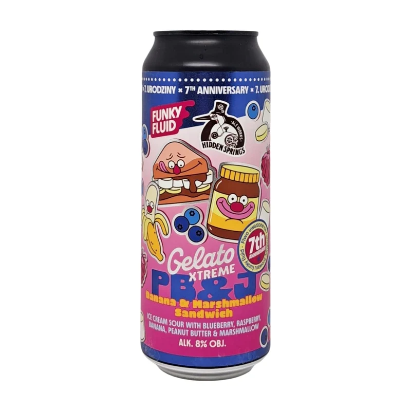 Funky Fluid Gelato x Hkidden Springs Gelato XTREME: PB&J Banana & Marshmallow Sandwich | Smoothie Sour