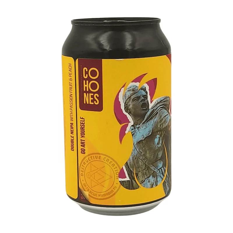 Cohones Brewery Go Art Yourself: Destructive Creation | Passionfruit Peach Double NEIPA