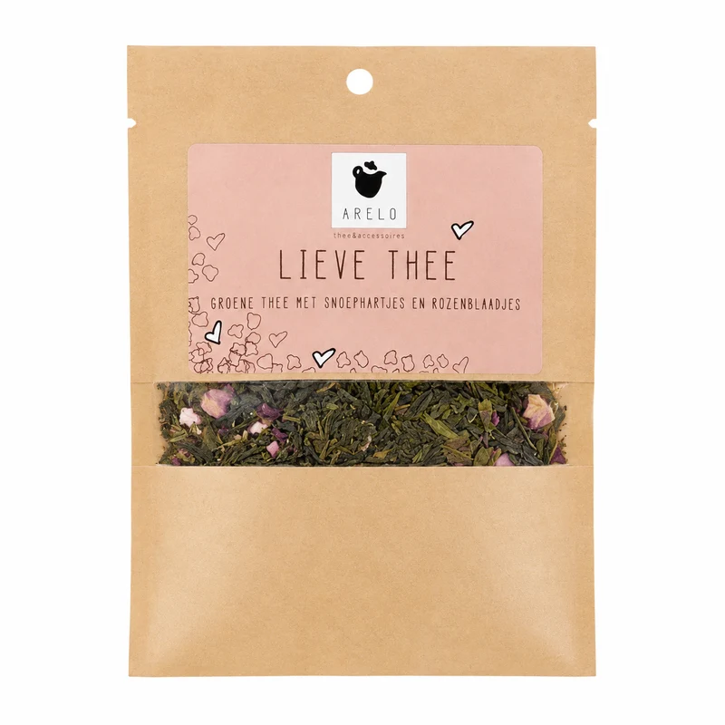 Lieve Thee – Lief Cadeautje met Groene Thee & Rozenblaadjes