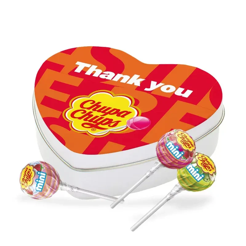 Chupa Chups Best of Mini candy geschenkdoos hartje "Thank You" - 90g