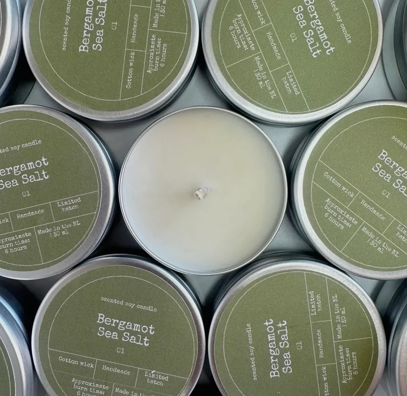 Geurkaars Bergamot & Zeezout – Fris & Luxe Geurkaars