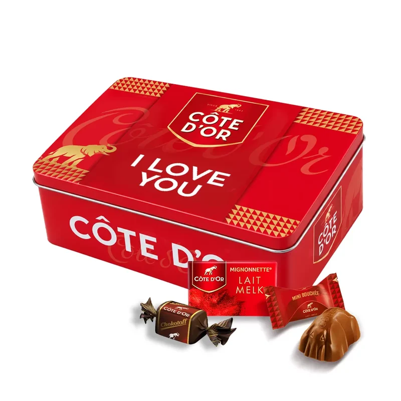 The best of Côte d'Or Collection box "I Love You" - Mini Bouchée, Mignonnette Melk & Chokotoff - 600g