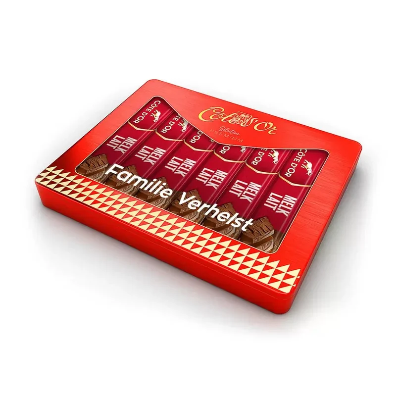 Côte d'Or melkchocolade - gepersonaliseerd cadeau - 6 repen in tinnen geschenkdoos - 282g