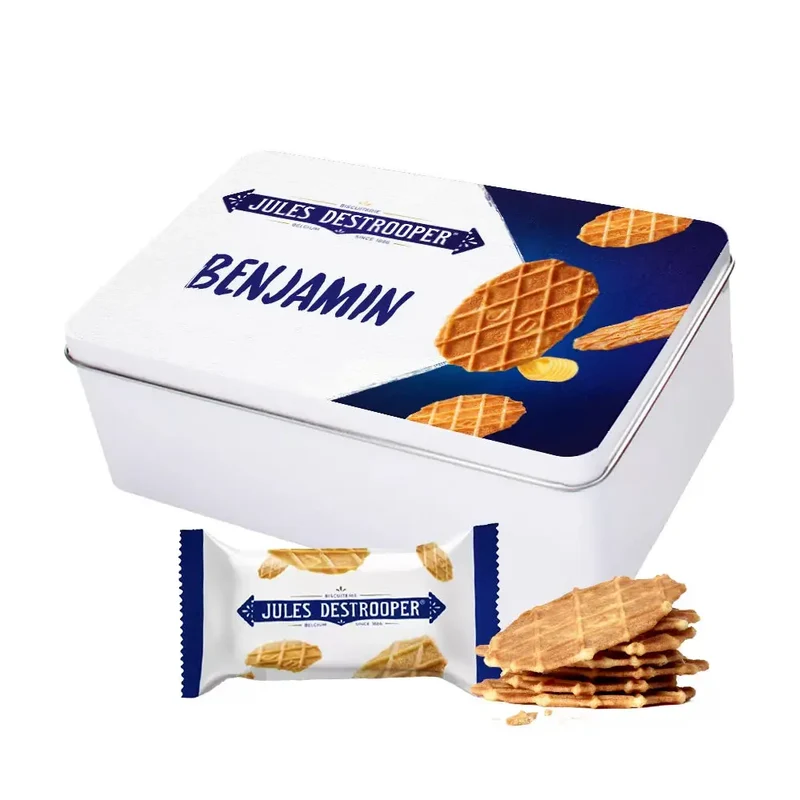 Jules Destrooper Natuurboterwafels - gepersonaliseerd cadeau - large tinnen blik - 240g