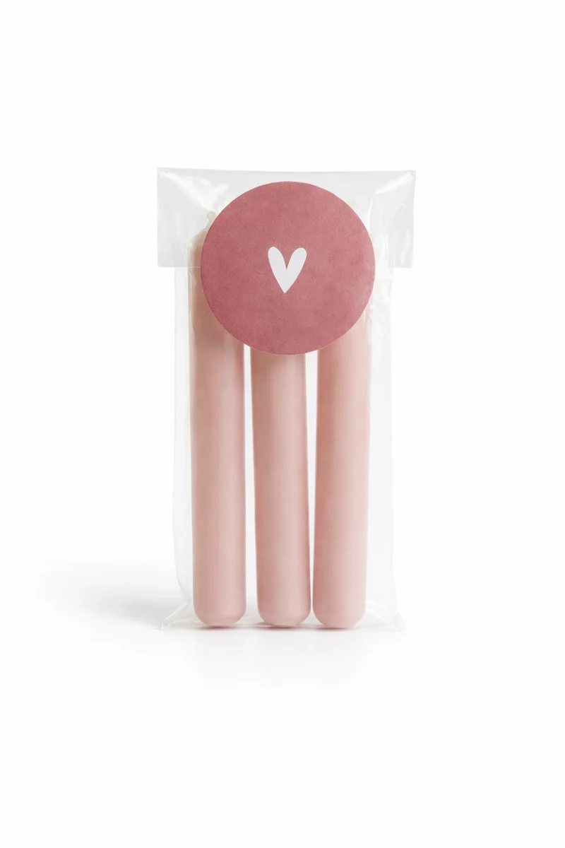 Set van 3 mini kaarsjes roze – Sfeervolle decoratiekaarsen