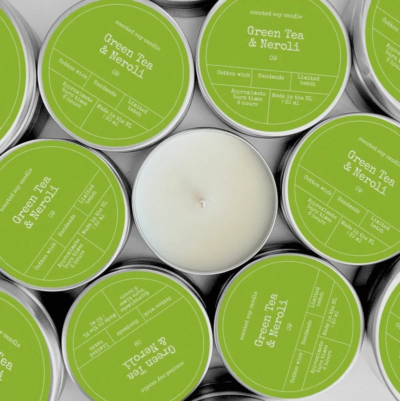 Geurkaars Green Tea & Neroli | Frisse geurkaars met 6 uur brandtijd