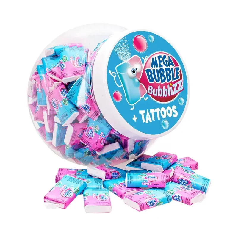 Lutti candy box met kauwgom - Mega Bubble Bubblizz gum & neptattoo - 1005g