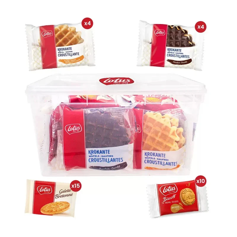 Lotus koekjesmix - Krokante wafels, Bretons Botergaletje & gevulde speculooscrème - 33 stuks - 369g