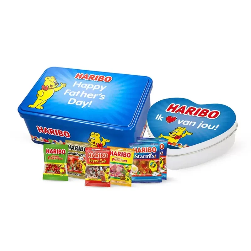 Haribo Vaderdag cadeau - Happy Heroes & Starmix - 2 tinnen dozen - 450g