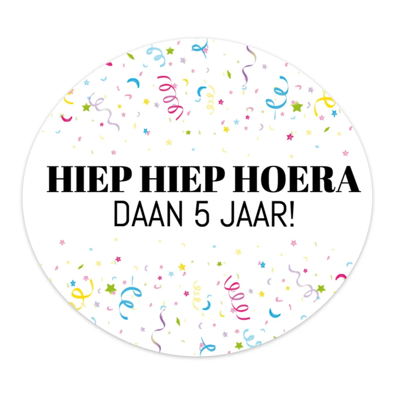Persoonlijke stickers 6 stuks (6,4 x 5,7cm) - Verjaardag