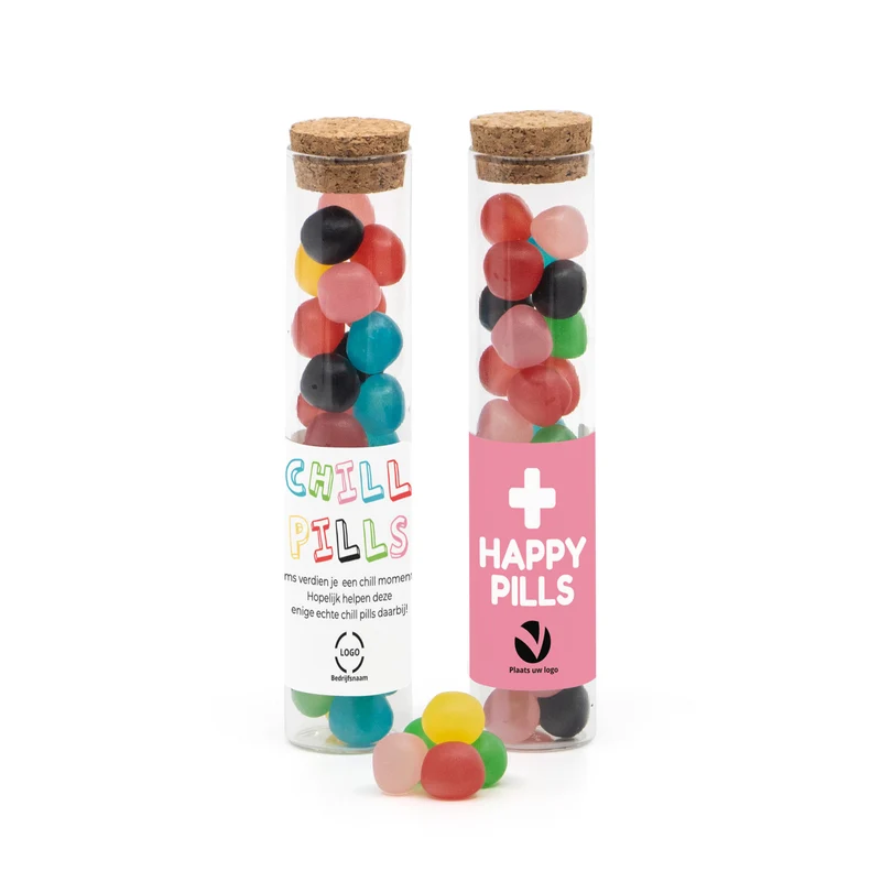 Glazen buisje met happy pills - Verpleging