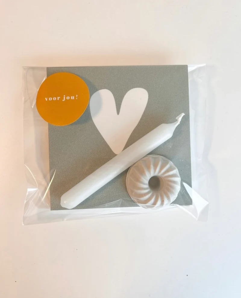 Voor Jou Lief Setje – Cadeau met Forex Tegel, Kaarsje & Kandelaar