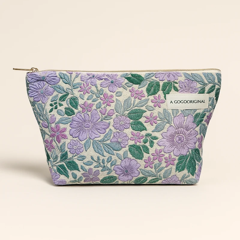 Make-up Tas Paars met Bloemen – Handige & Stijlvolle Toilettas