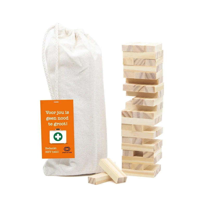Jenga spel met eigen kaartje - BHV