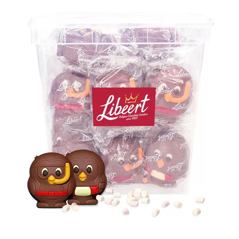 Libeert Cocoa Bombs Family Pack - chocoladepinguïns voor warme chocolademelk - 23 stuks - 920g