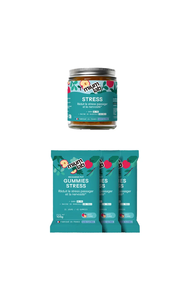 Cure gummies stress - Pomme verte - Sans sucres - 3 mois