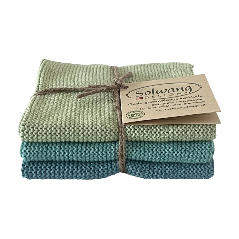 Solwang Design Vaatdoekjes set van 3 - Zeeschuim Combi