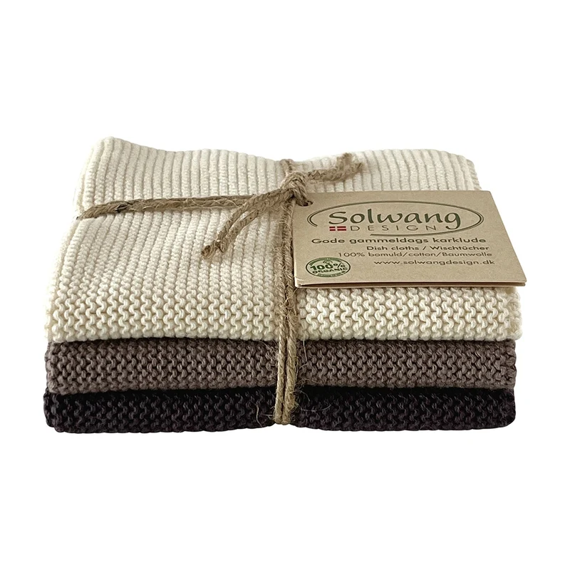 Solwang Design Vaatdoekjes set van 3 - Nature/Warm Grijs Combi