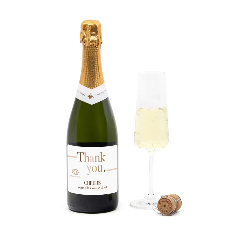 Fles cava met persoonlijk etiket - Vrijwilliger