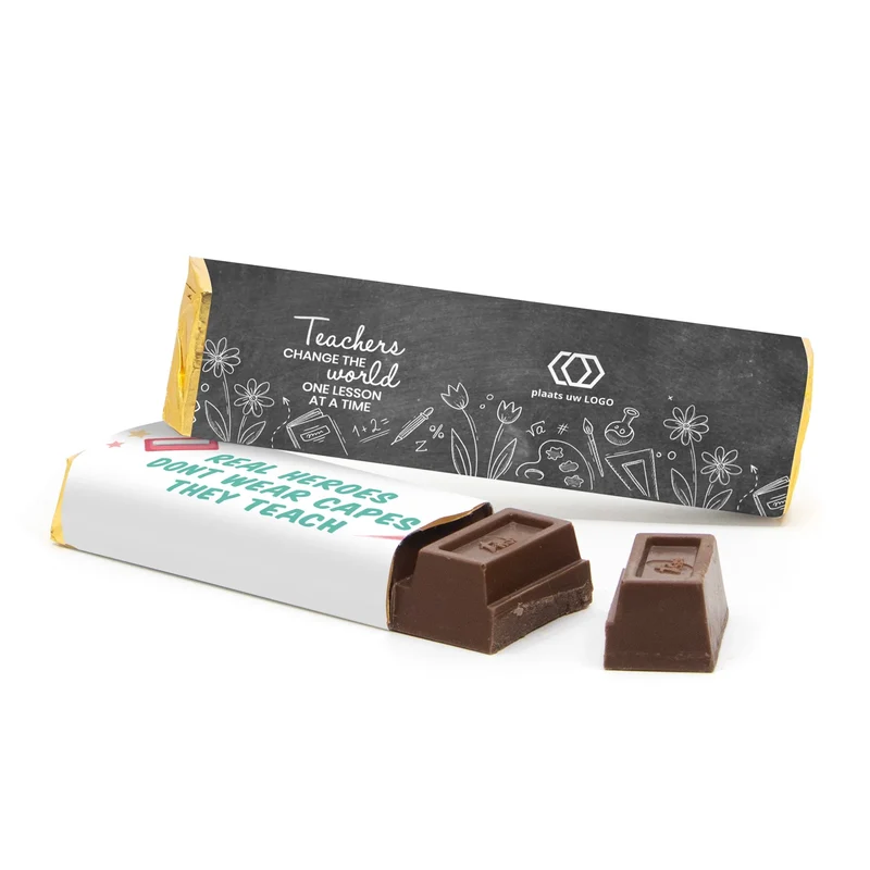 Chocoladereep 75 gram met eigen wikkel - Leraar