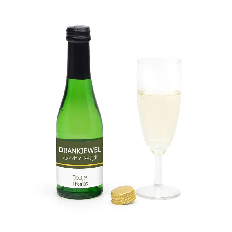 Flesje alcoholvrije prosecco met eigen etiket - Collega