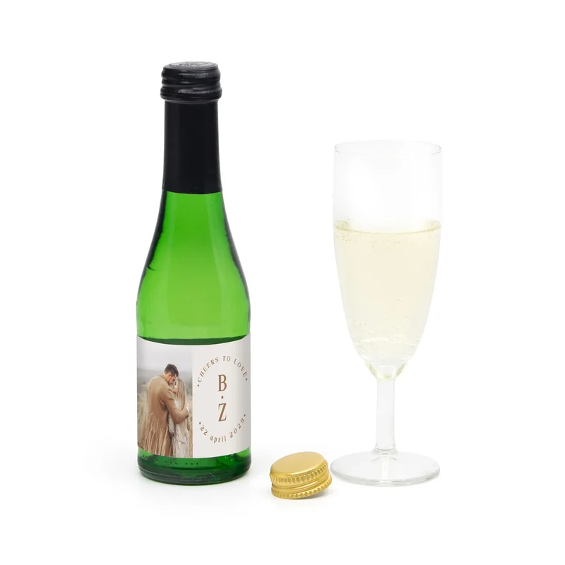 Flesje alcoholvrije prosecco met eigen etiket -Trouwen