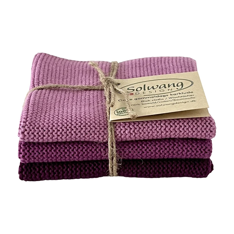 Solwang Design Vaatdoekjes set van 3 - Heather Combi