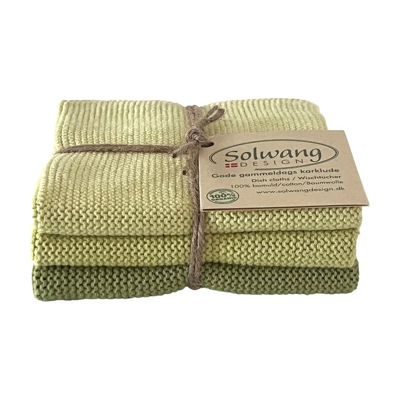 Solwang Design Vaatdoekjes set van 3 - Pistache Combi
