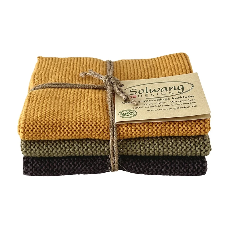 Solwang Design Vaatdoekjes set van 3 - Donkere Mix