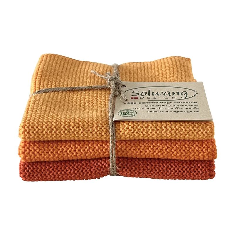 Solwang Design Vaatdoekjes set van 3 - Oranje Combi