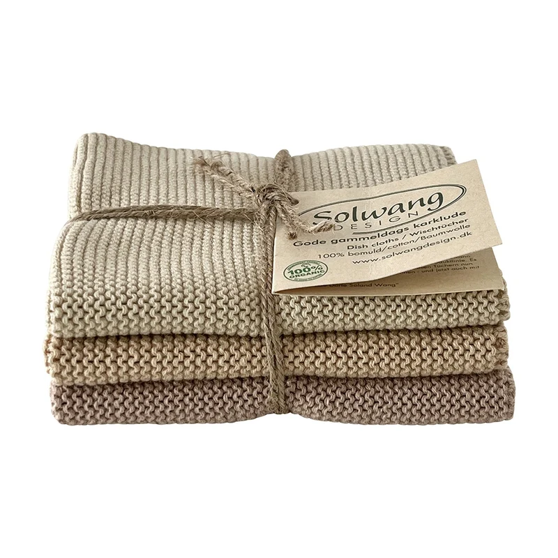 Solwang Design Vaatdoekjes set van 3 - Zand Combi