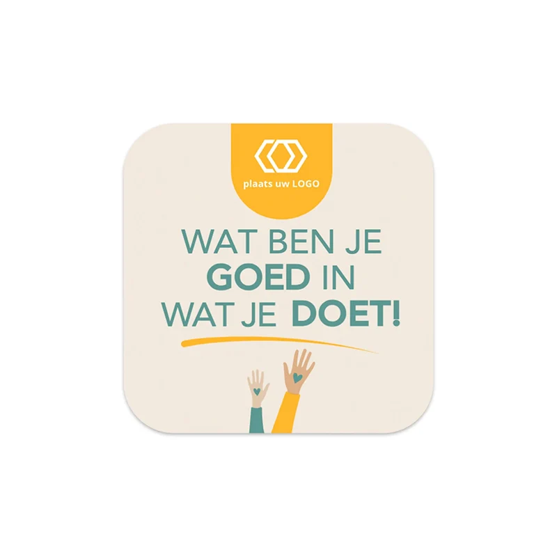 Persoonlijke vierkante stickers 15 stuks (5 x 5cm) - Zakelijk