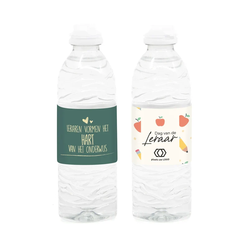 Flesje water met eigen etiket - Leraar