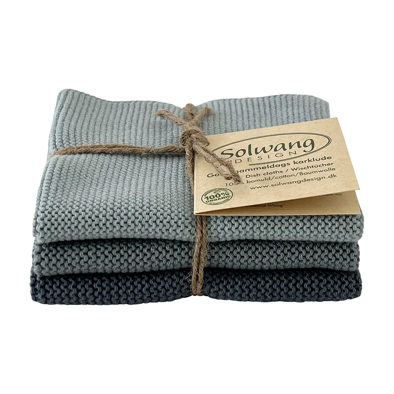 Solwang Design Vaatdoekjes set van 3 - Rustiek Blauw Combi