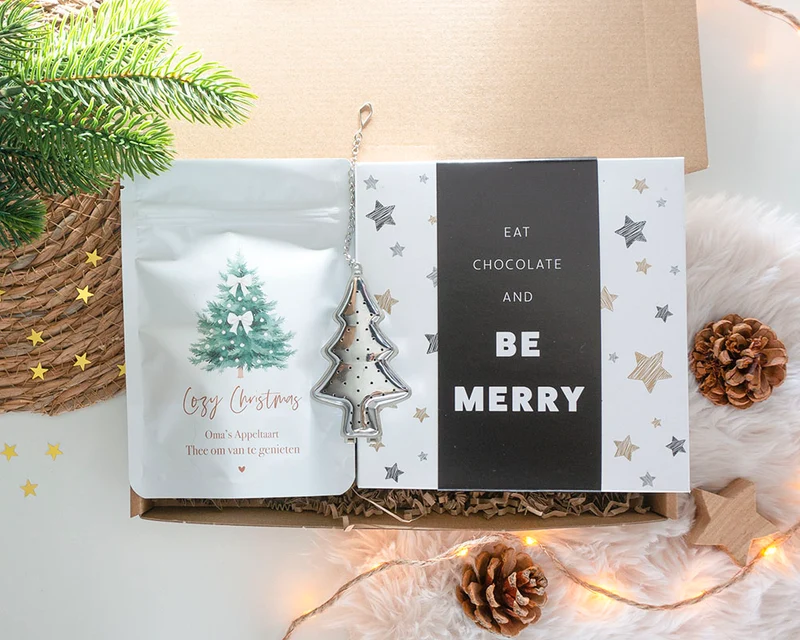 Brievenbuscadeau – Kerstcadeau Vrouw – Kerst Thee Cadeautje