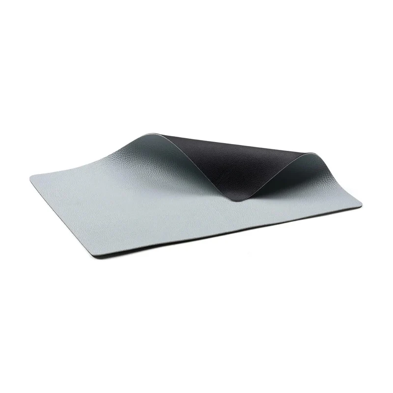 Bitz Leatherlook Placemats 4 stuks - Zwart/Lichtblauw