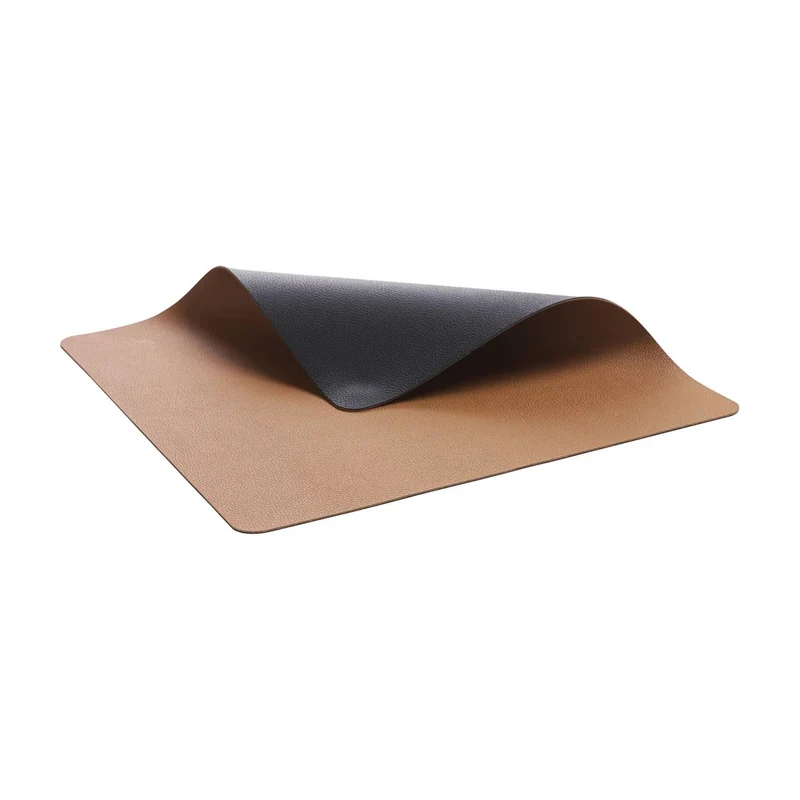 Bitz Leatherlook Placemats 4 stuks - Zwart/Bruin